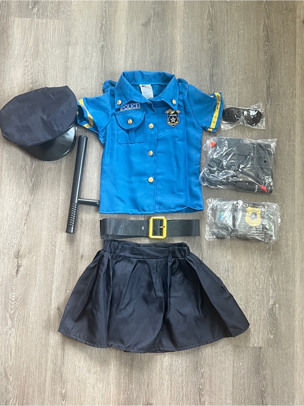 NEW Spooktacular Creations Girls Police Woman Halloween Costume Cosplay Outfit S
